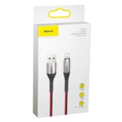 Baseus Horizontal Data Cable(With An Indicator Lamp)USB For iP 2.4A 1m Red (2pcs/pack)